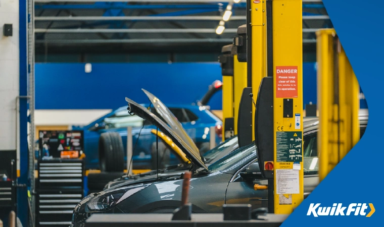 inside a busy Kwik Fit centre